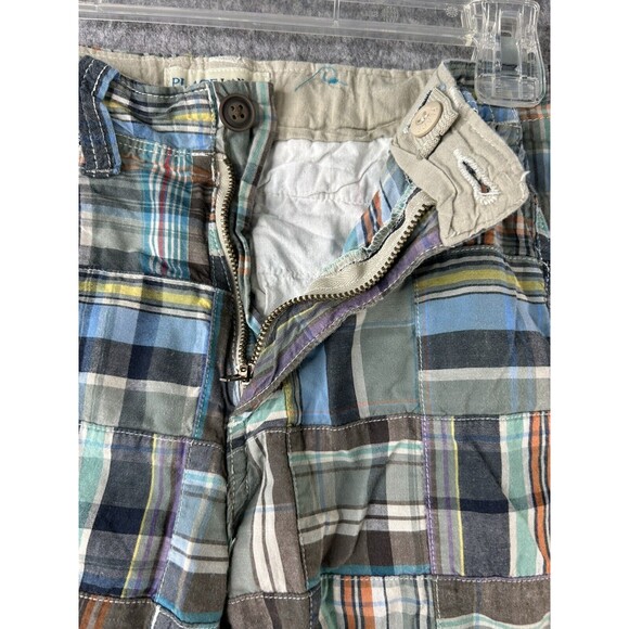 Childrens Place Plaid Patchwork Shorts Boy's Size 12 Button Waist - Picture 4 of 8